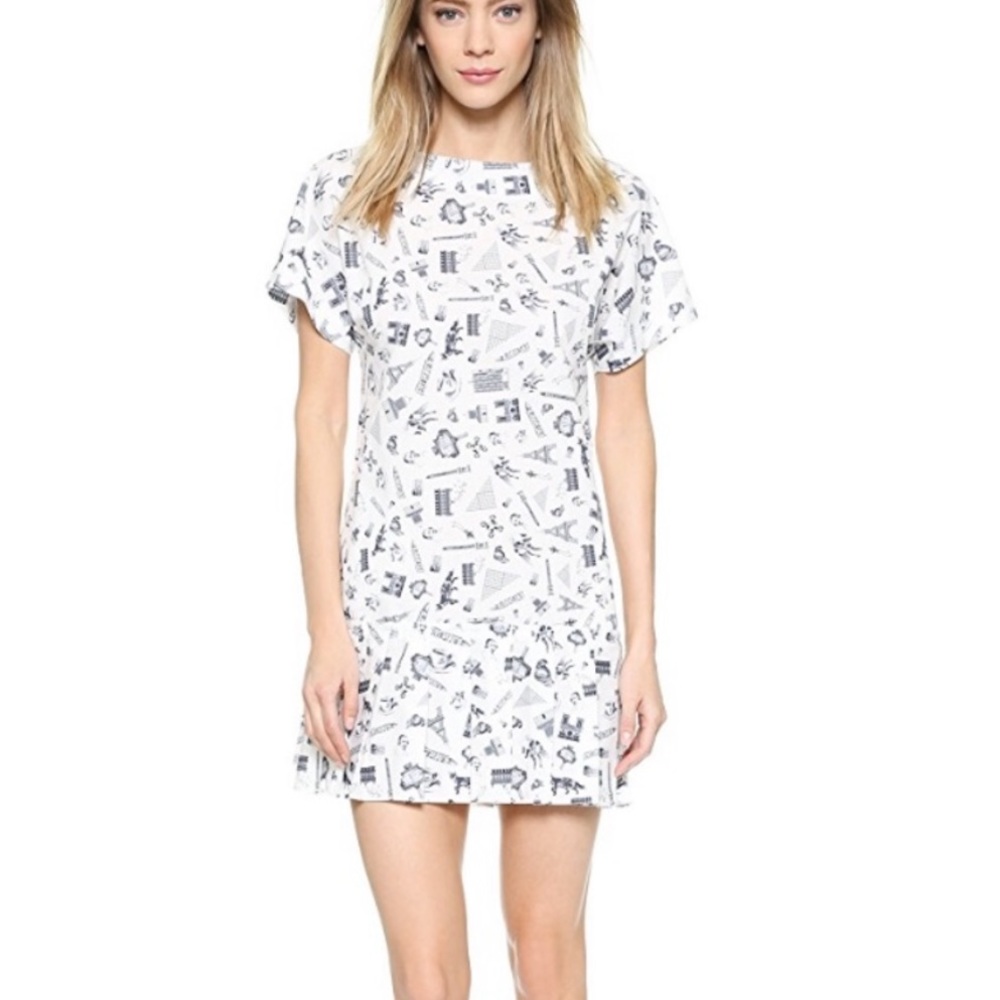 Maison Kitsune Map Print Dress